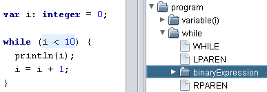 ToyIDE: Structure Pane